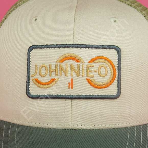 Johnnie-O Hat Mens OS Gold Snapback Mesh Trucker Logo Rolling Wave - Picture 6 of 10